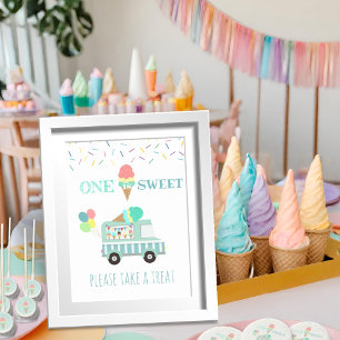 Affiche One is Sweet, s'il vous plaît prenez un gâteau sig