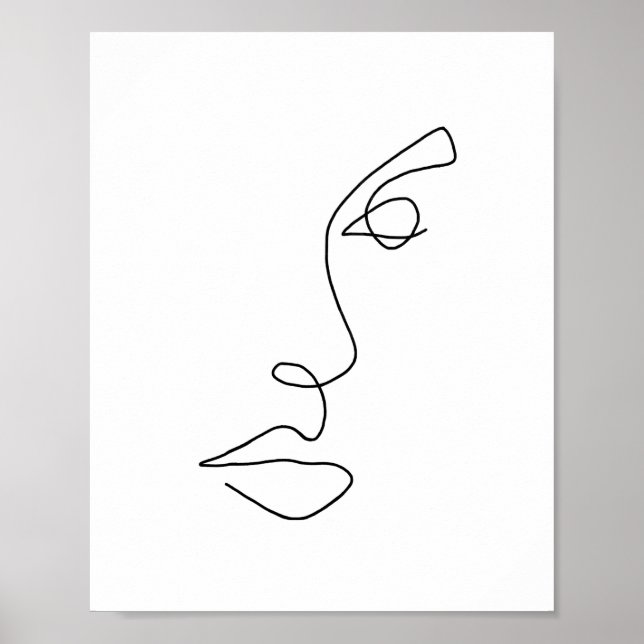 Affiche One Line Contour Face 3 (Devant)
