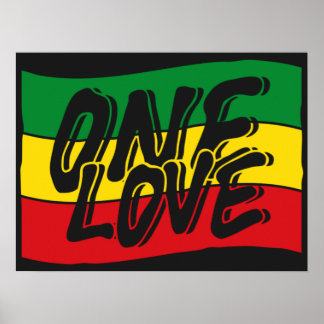 Affiche One Love Drapeau Reggae Rasta