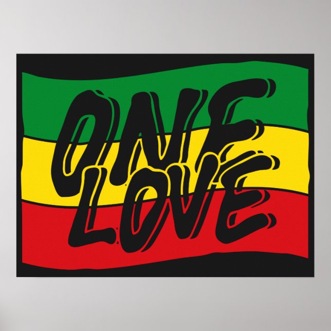 Affiche One Love Drapeau Reggae Rasta (Devant)