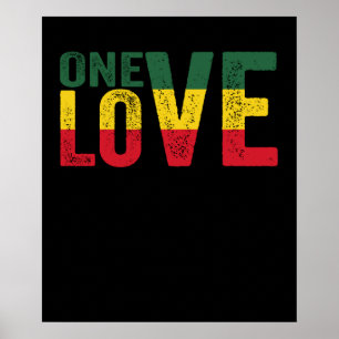 Affiche One Love Jamaican Rasta Reggae
