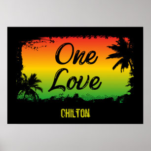Affiche One Love Respectez l'Unité et l'Inclusion Jamaïcai