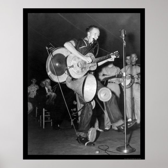 Affiche One Man Band Asheville, NC 1938 (Devant)