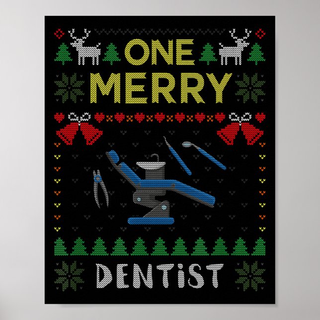 Affiche One Merry Dentist Dental Doctor Ugly Christmas Swe (Devant)