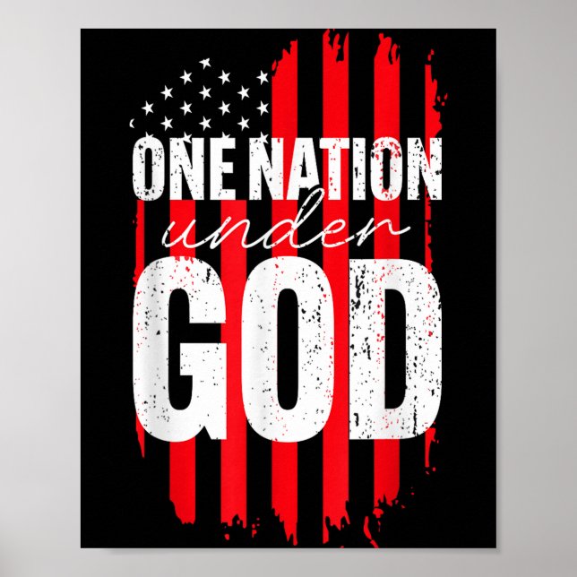 Affiche One Nation Under God American Flag Christian Jesus (Devant)