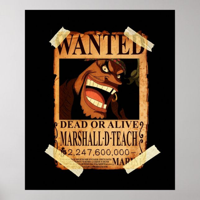 Affiche One Piece  Blackbeard bounty (Devant)
