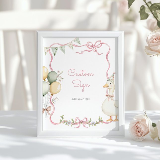 Affiche One Silly Goose Pink Bow Custom (Créateur téléchargé)