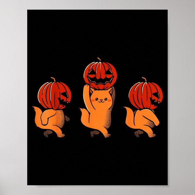 Affiche One Two Three Cute Kittens Pumpkin Halloween Soky  (Devant)