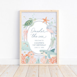 Affiche Oneder la mer nautique Océan 1er Anniversaire