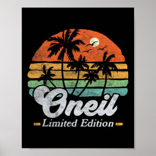 Affiche Oneil Nom Funny Retro 90s Anniversaire Plage Famil