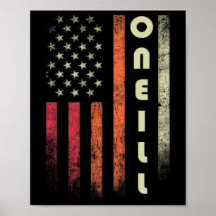 Affiche Oneill Nom de famille Funny Retro Vintage Annivers