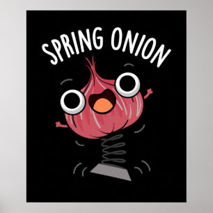 Affiche Onion de printemps Funny Veggie Puns Dark BG