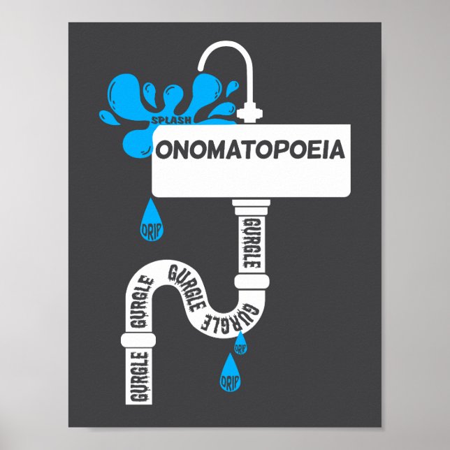 Affiche Onomatopoeia écriture ou poésie créative (Devant)