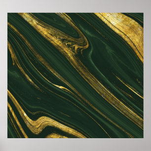 Affiche Onyx Vert Luxueux : Marbre D'Or.