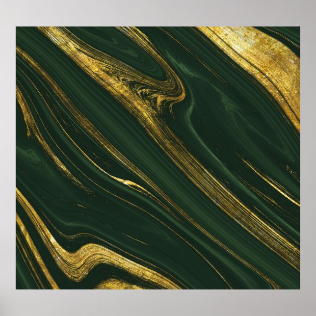 Affiche Onyx Vert Luxueux : Marbre D'Or. (Devant)