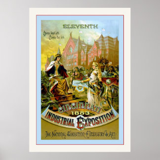 Affiche Onzième Exposition industrielle Cincinnati - Vinta