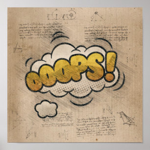 Affiche OOOPS ! Livre de bande dessinée vintage Steampunk