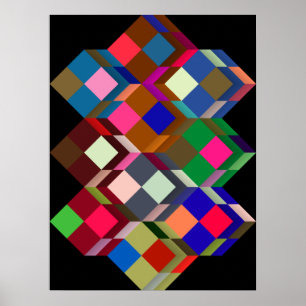 Affiche Op-Art (art géométrique optique) taille standard