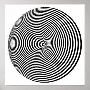 Affiche Op art Cercles concentrés