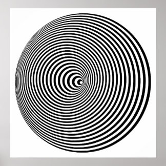 Affiche Op art Cercles concentrés