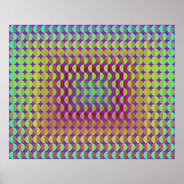 Affiche Op Art Face À L'Autre Dégradé (Devant)