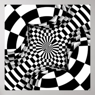 Affiche Op art Vérificateurs psychédéliques