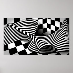 Affiche Op art Wave