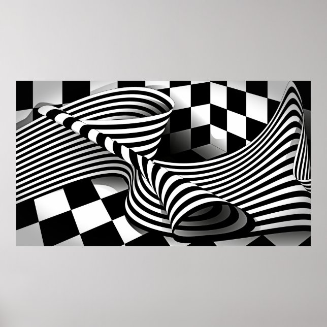Affiche Op art Wave (Devant)
