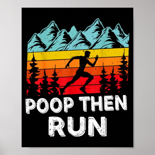 Affiche Op Then Run Funny Running Quotes For Marathon Runn (Devant)