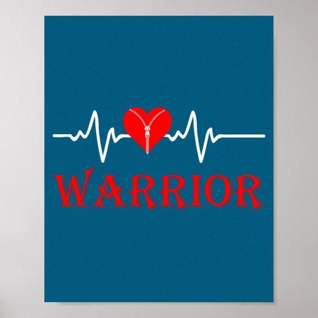 Affiche Open Heart Surgery Recovery Survivor Heart Warrior (Devant)