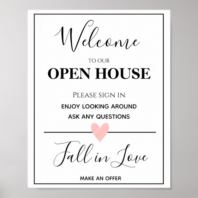 Affiche Open House Real Estate Sign, Immobilier (Devant)