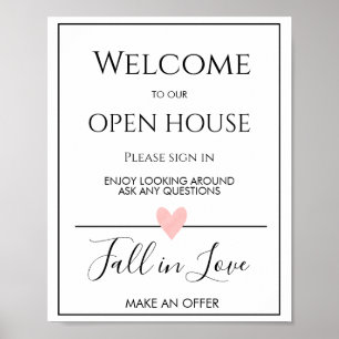 Affiche Open House Real Estate Sign, Immobilier
