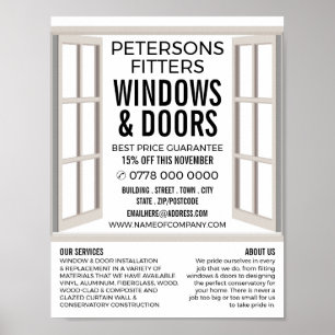 Affiche Open Window Design, Window & Door Fitter Company