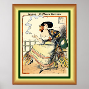 Affiche Opera ~ Carmen ~ Chanson Toreador ~ 1875 ~