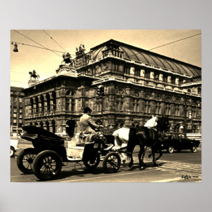 Affiche Opéra de la Staatsoper de Vienne en Fiacre en Autr