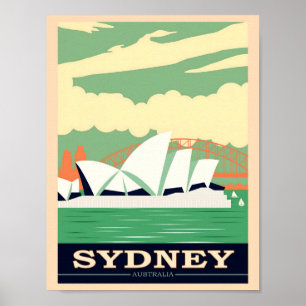 Affiche Opéra de Sydney et Harbour Bridge 2, Travel