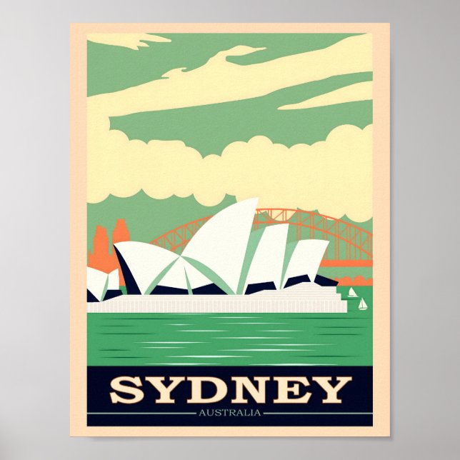 Affiche Opéra de Sydney et Harbour Bridge 2, Travel (Devant)