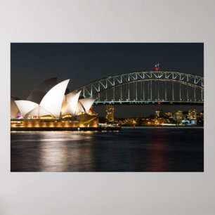 Affiche Opéra de Sydney et pont du port
