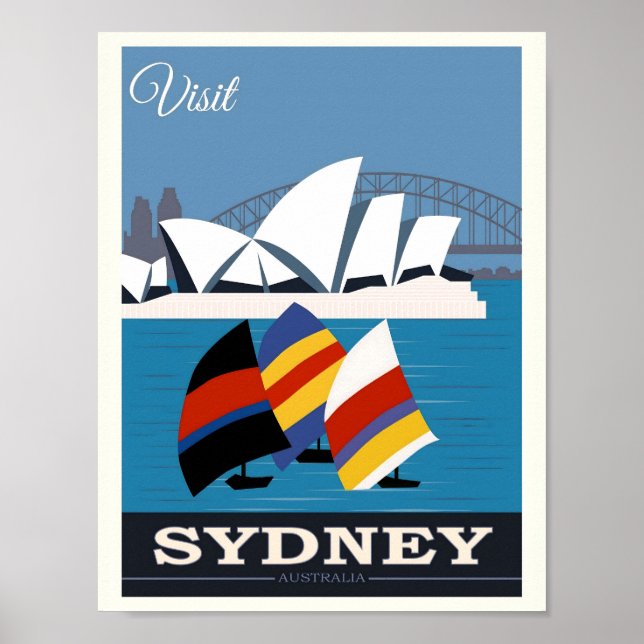 Affiche Opéra de Sydney et pont du port, Travel (Devant)