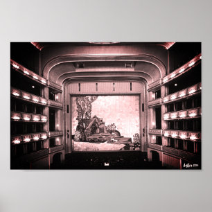 Affiche Opéra de Vienne Staatsoper Autriche à l'intérieur