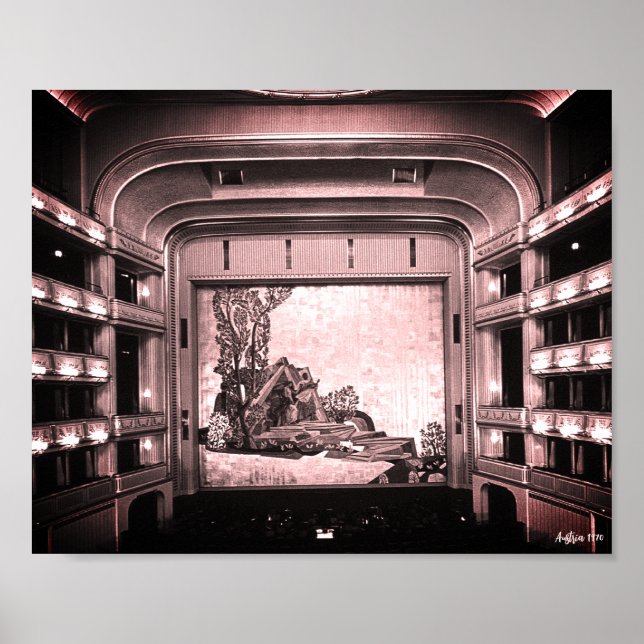 Affiche Opéra Staatsoper de Vienne Autriche intérieur vint (Devant)