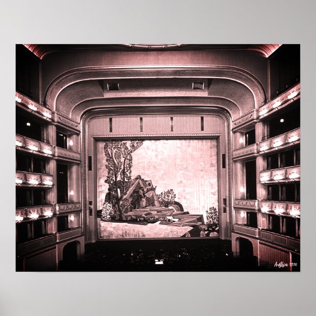 Affiche Opéra Staatsoper de Vienne Autriche vintage intéri (Devant)