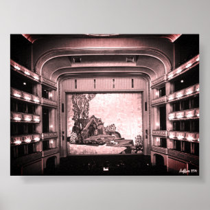 Affiche Opéra Staatsoper de Vienne Autriche vintage intéri