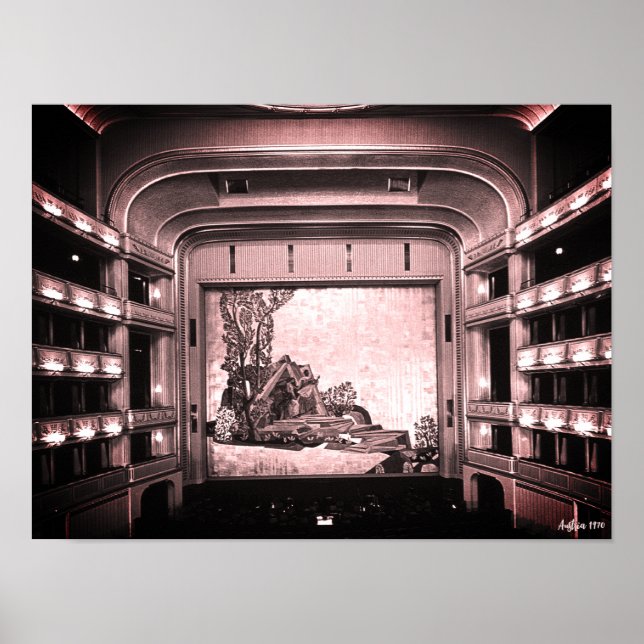 Affiche Opéra Staatsoper de Vienne Autriche vintage intéri (Devant)