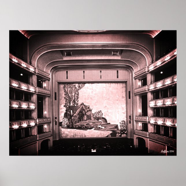 Affiche Opéra Staatsoper de Vienne Autriche vintage intéri (Devant)