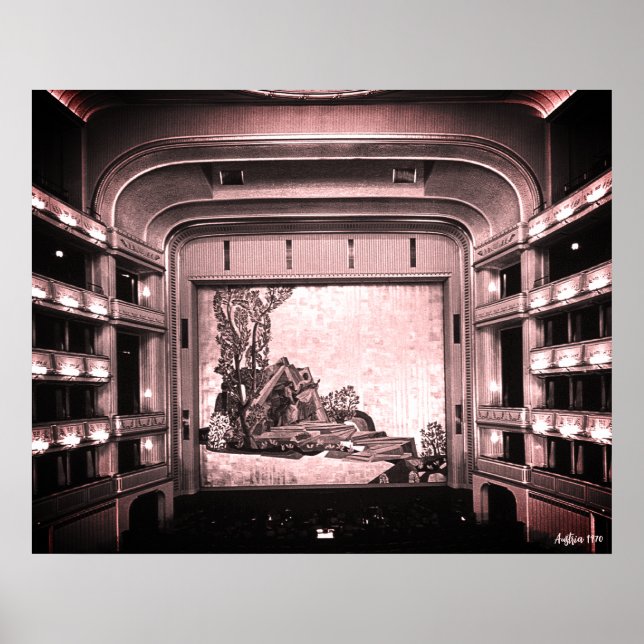 Affiche Opéra Staatsoper de Vienne Autriche vintage intéri (Devant)