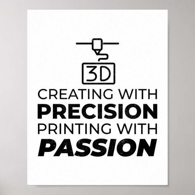 Affiche Opérateur d'imprimante d'impression 3d drôle (Devant)