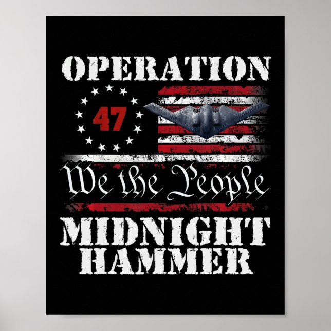 Affiche Opération Midnight Hammer - Drapeau Usa Midnight H (Devant)