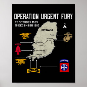 Affiche Opération Urgent Fury Grenade Ouf Vétéran Vintage