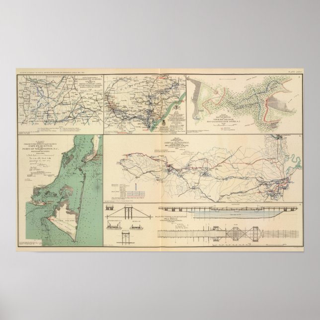 Affiche Opérations de l'Armée de potomac (Devant)